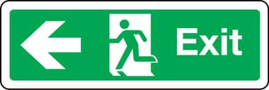 Double-sided exit sign arrow left