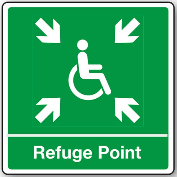 External disabled refuge point sign