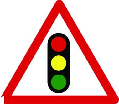 Temporary traffic lights sign