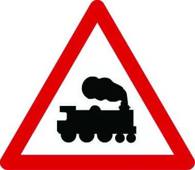 Railway Level Crossing Without Gate Or Barrier Triangle Fig 771 600mm Class 2 Reflective Traffic Sign Stocksigns