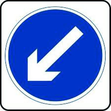 Arrow diagonal down left sign