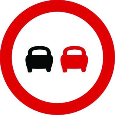 No overtaking traffic sign