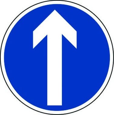 Arrow pointing up traffic sign