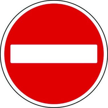 No entry traffic sign