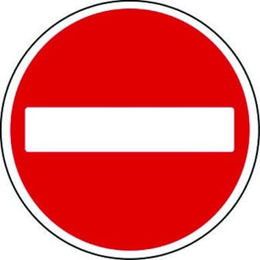 No entry traffic sign