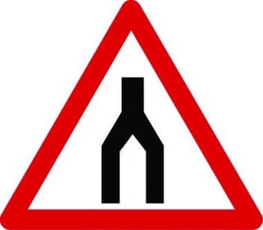 Dual carriageway ahead traffic sign