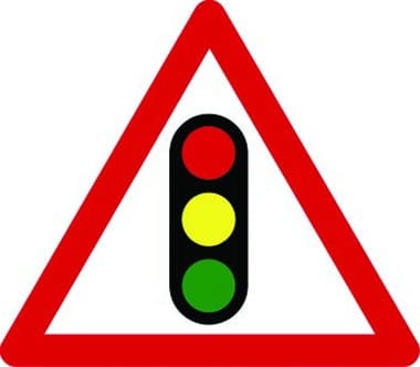 Traffic signals ahead sign