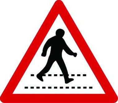 Zebra crossing ahead traffic sign