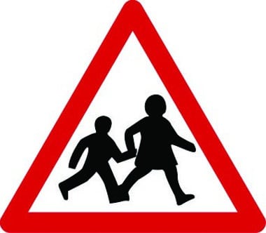 Children going to/from school traffic sign