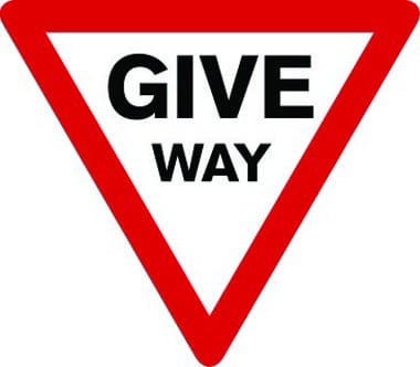 Give way traffic sign