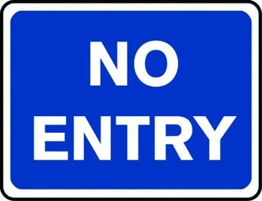 No entry reflective traffic sign