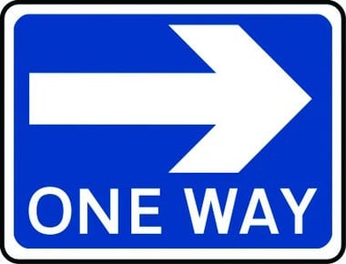 One-way traffic arrow right traffic sign