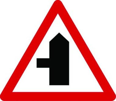 Junction left traffic sign