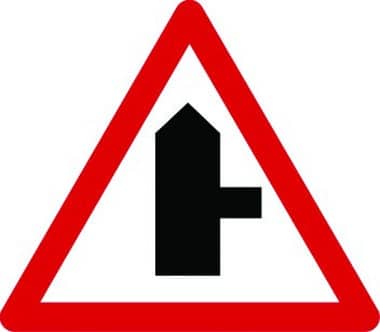 Junction right traffic sign