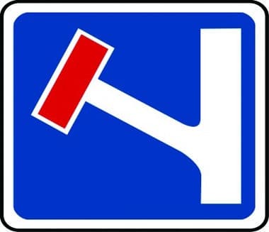 No through-road left sign