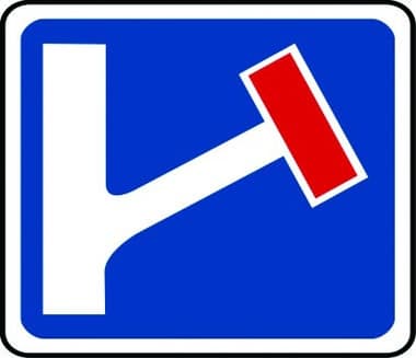 Private No Through Road Sign - 300mm X 200mm Rigid Correx Safety Sign Blue/White
