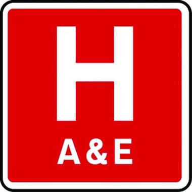 Hospital A&E sign