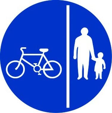 Pedal cycles and pedestrians only sign