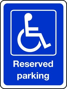 Reserved parking sign