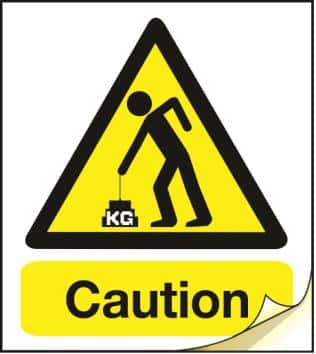 caution heavy label