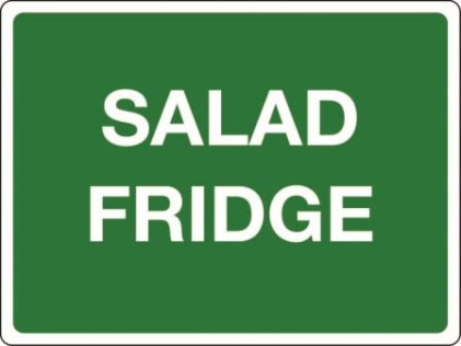 Salad fridge sign