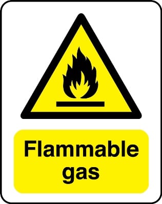 Flammable Gas Hazard Sign