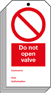 Do not open valve sign