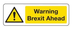 Warning Brexit ahead sign