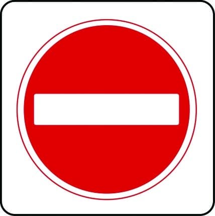 No entry traffic sign
