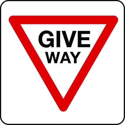 Give way sign