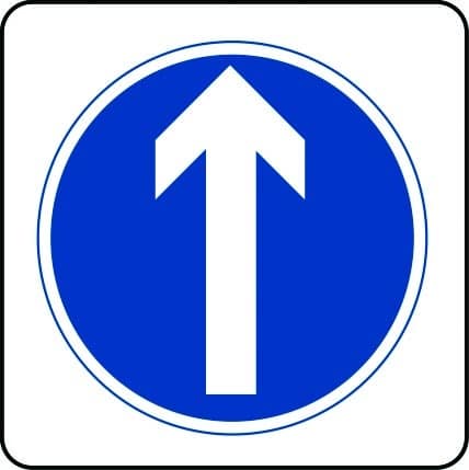 Arrow ahead traffic sign