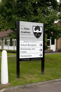 School entrance sign