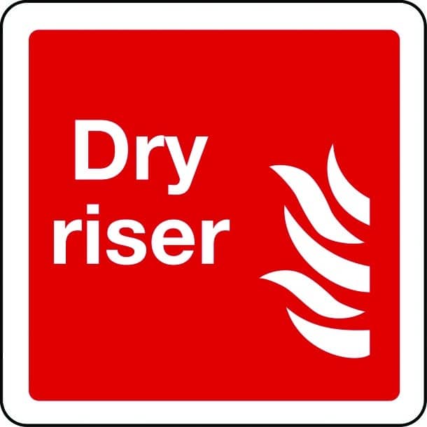 Dry riser sign