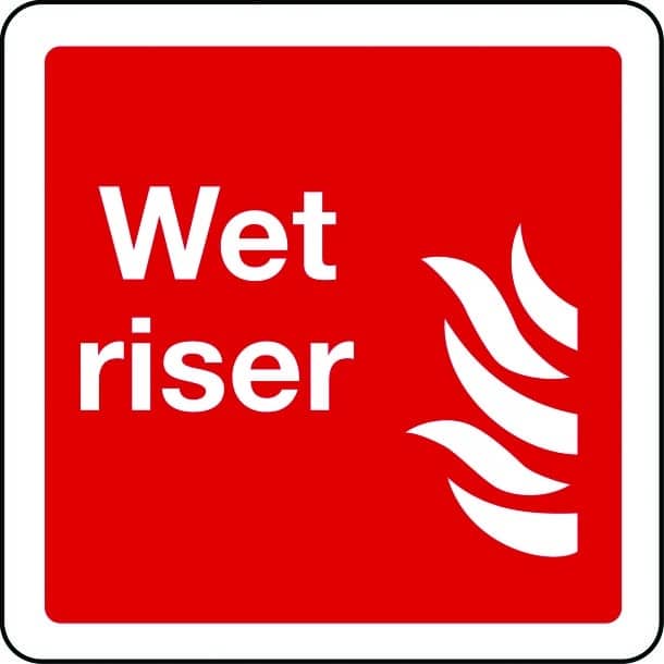 Wet riser sign