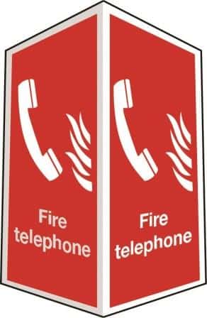 Two-sided fire telephone sign