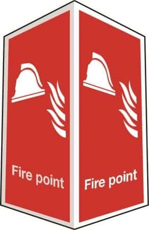 Two-sided fire point sign