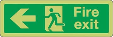 Fire exit sign left arrow