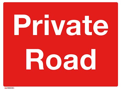 Private road sign