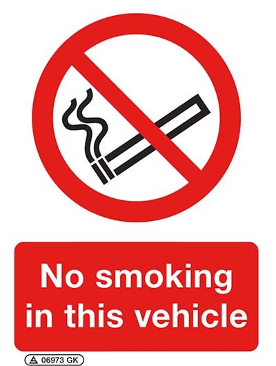 No smoking in this vehicle sign