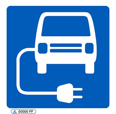 Electric vehicle charging point symbol