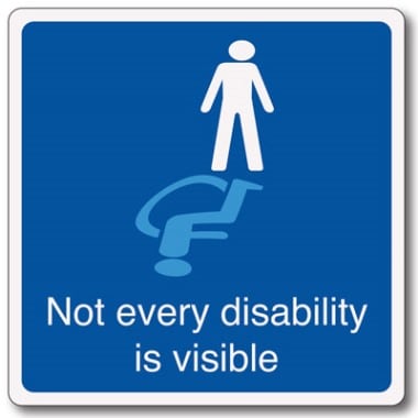 Not every disability is visible sign