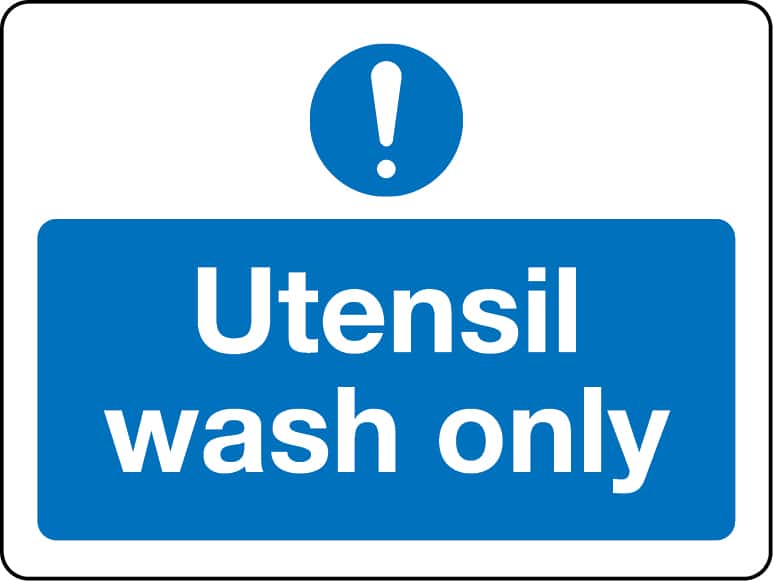 Utensil wash only sign