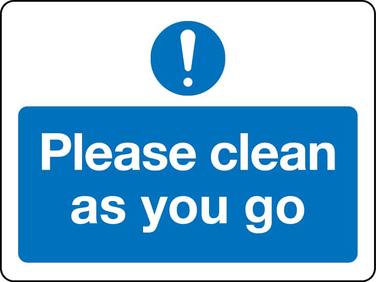 Please clean as you go sign