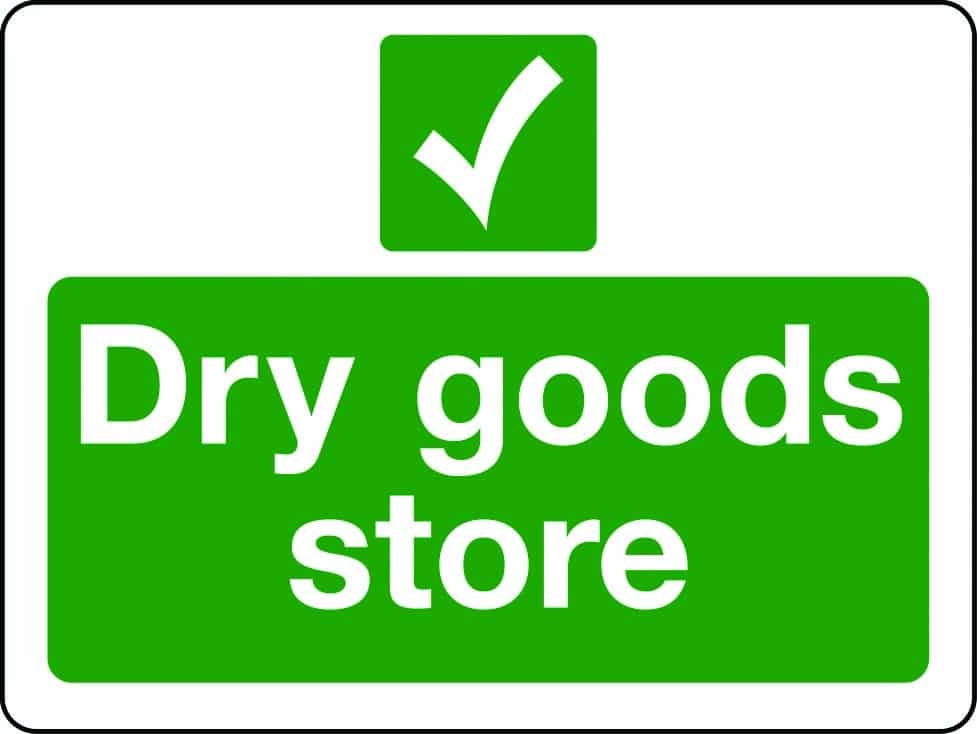 Dry goods store sign