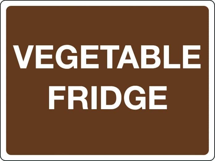 Vegetable fridge sign