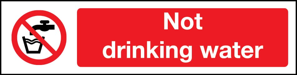 Not drinking water mini sign