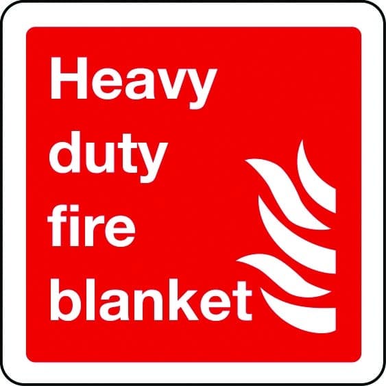 Heavy duty fire blanket sign