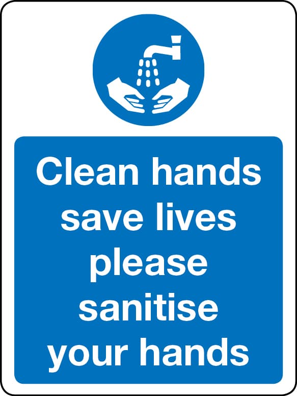 Clean hands saves lives sign