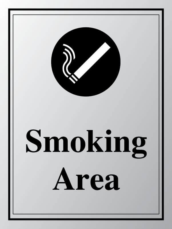 Smoking area policy sign