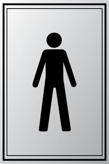 Male symbol toilet sign